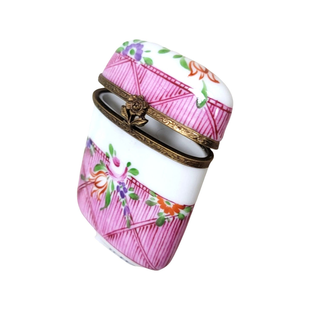 Pink Tall Oval Pill Limoges Box for Collectors Limoges, view 4