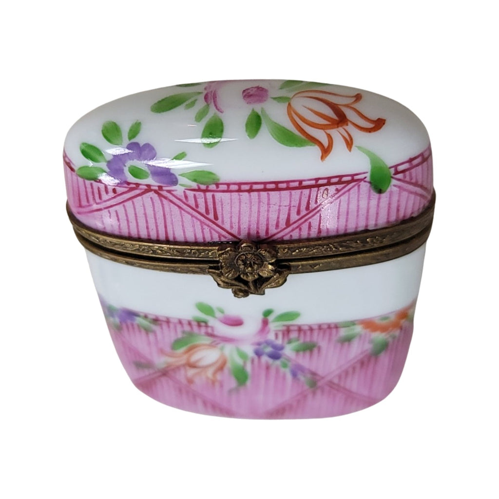 Pink Tall Oval Pill Limoges Box for Collectors Limoges, view 5
