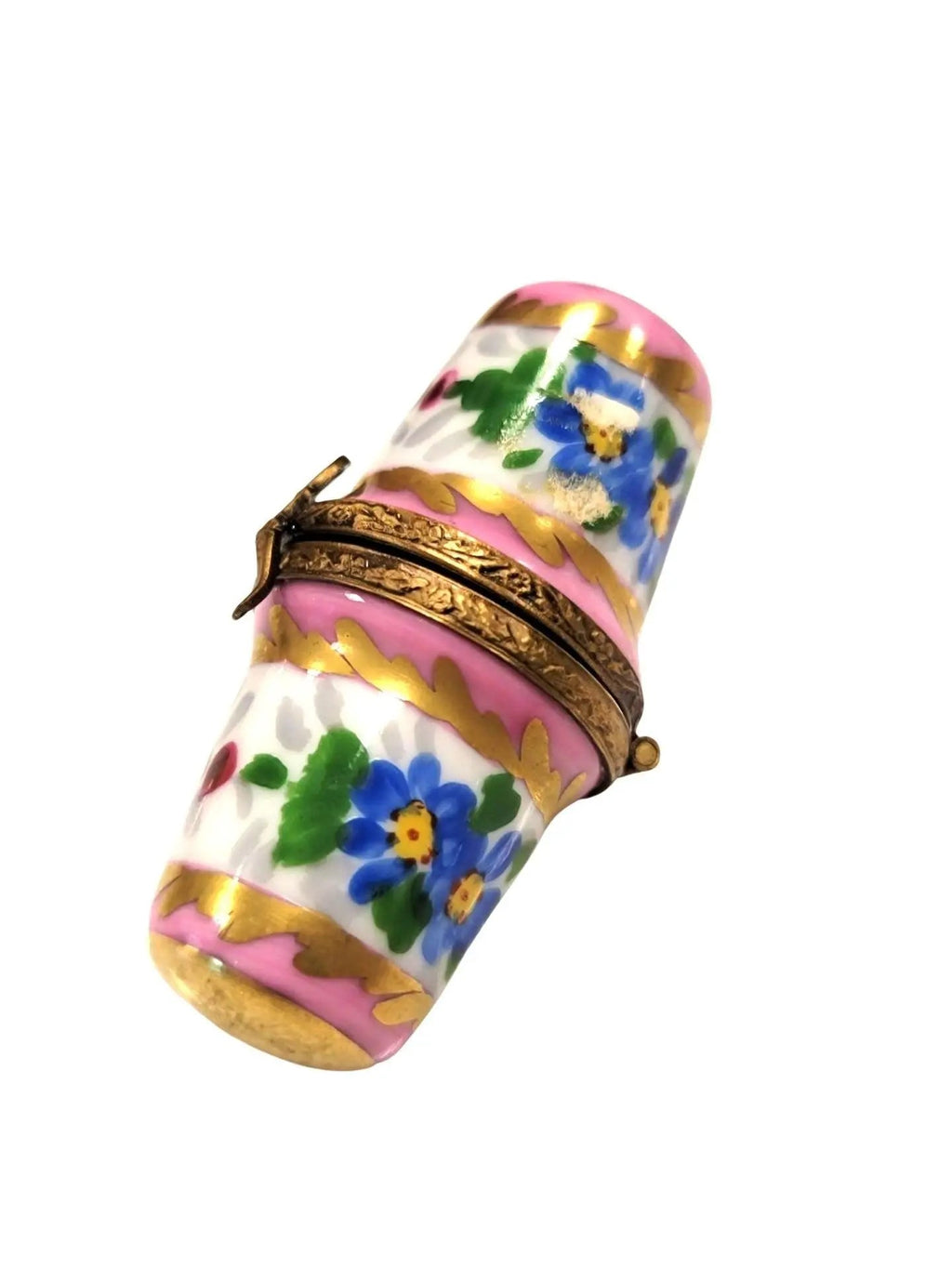 Pink Thimble Holder Porcelain Limoges Porcelain Art Object, view 7