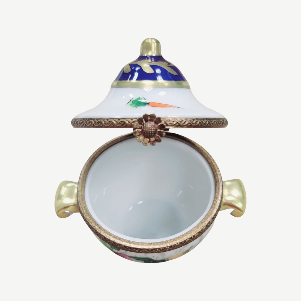 Round Soup Toureen Vegetables Limoges Box Figurine, view 2