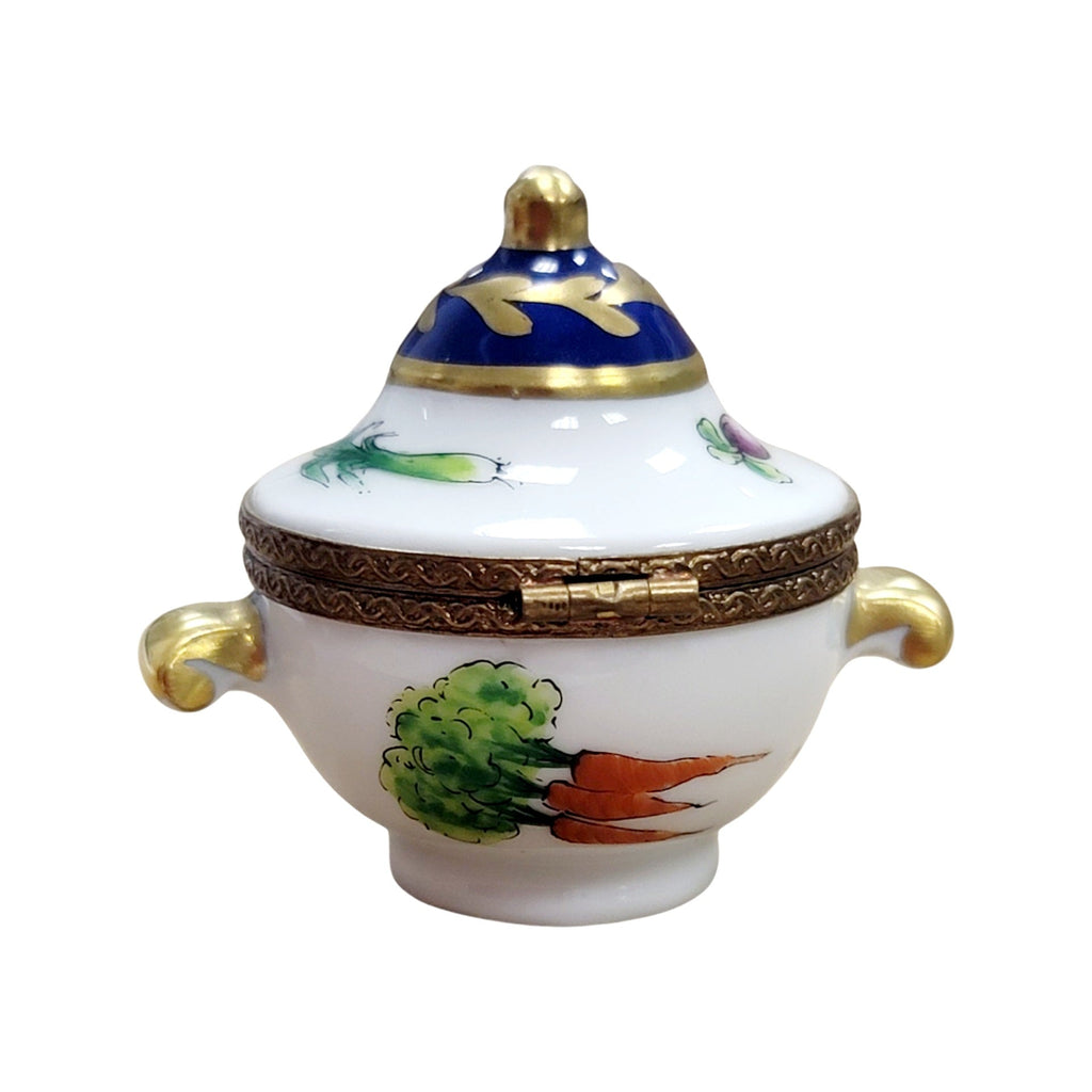 Round Soup Toureen Vegetables Limoges Box Figurine, view 5