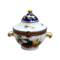 Round Soup Toureen Vegetables Limoges Box Figurine, a hand-painted Limoges porcelain gift