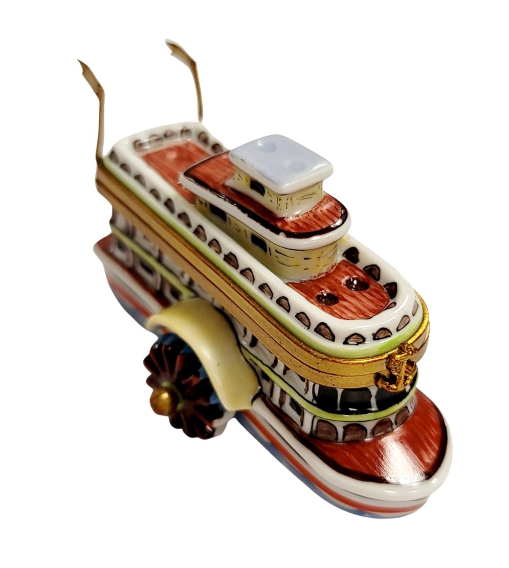 River Boat Limoges Box Figurine, view 3
