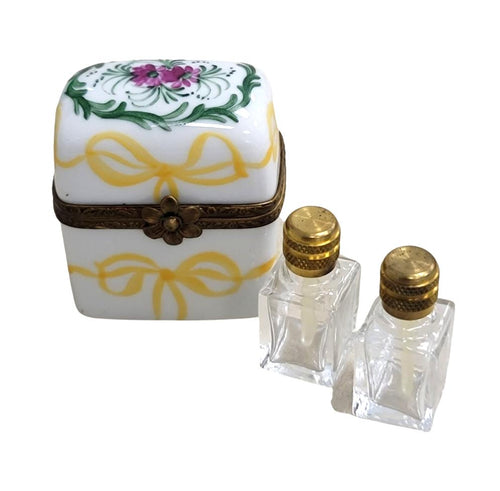 Genuine 2 Perfume Bow Roses Limoges box painted by hand in France, from Limoges Boutique