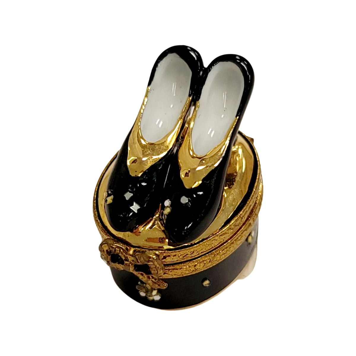 Shoes on Oval Limoges Box for Collectors, view 3