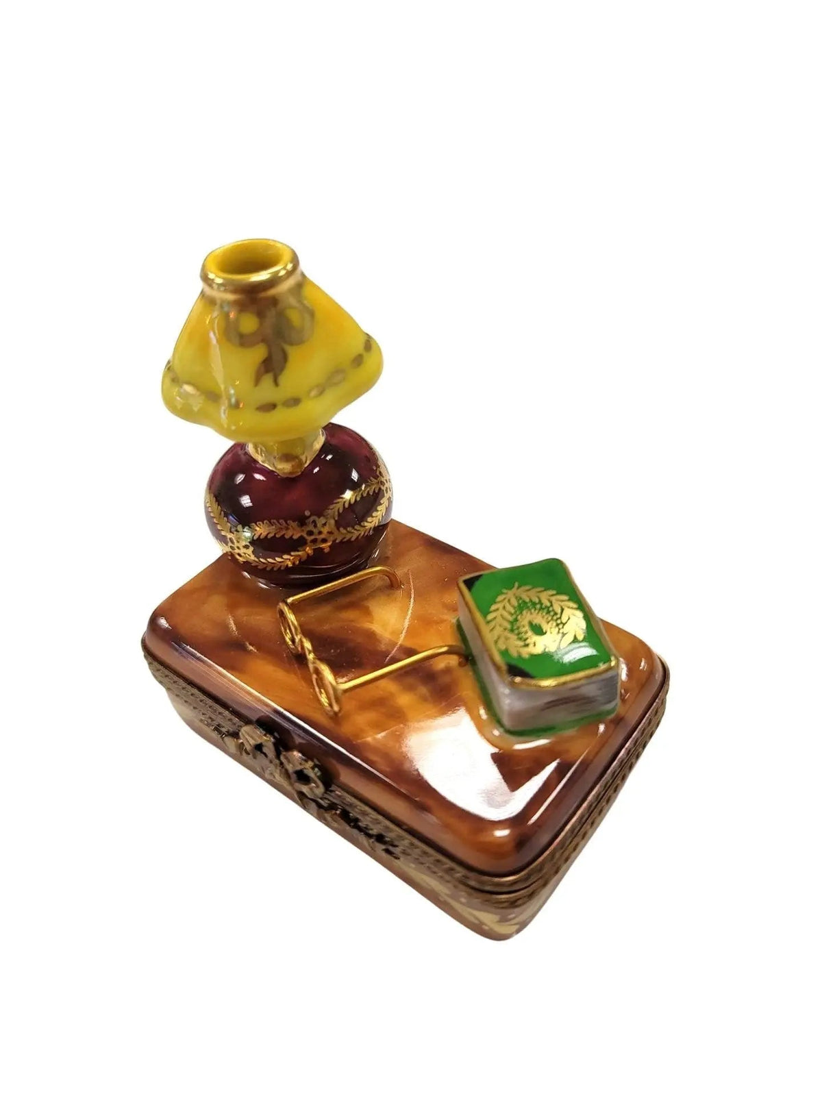 Trunk Table Lamp Book Limoges porcelain, an heirloom-quality piece for collectors