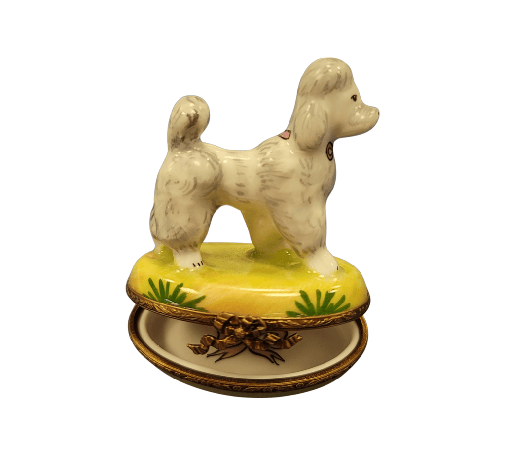 White Poodle Yellow Base Figurine, view 5