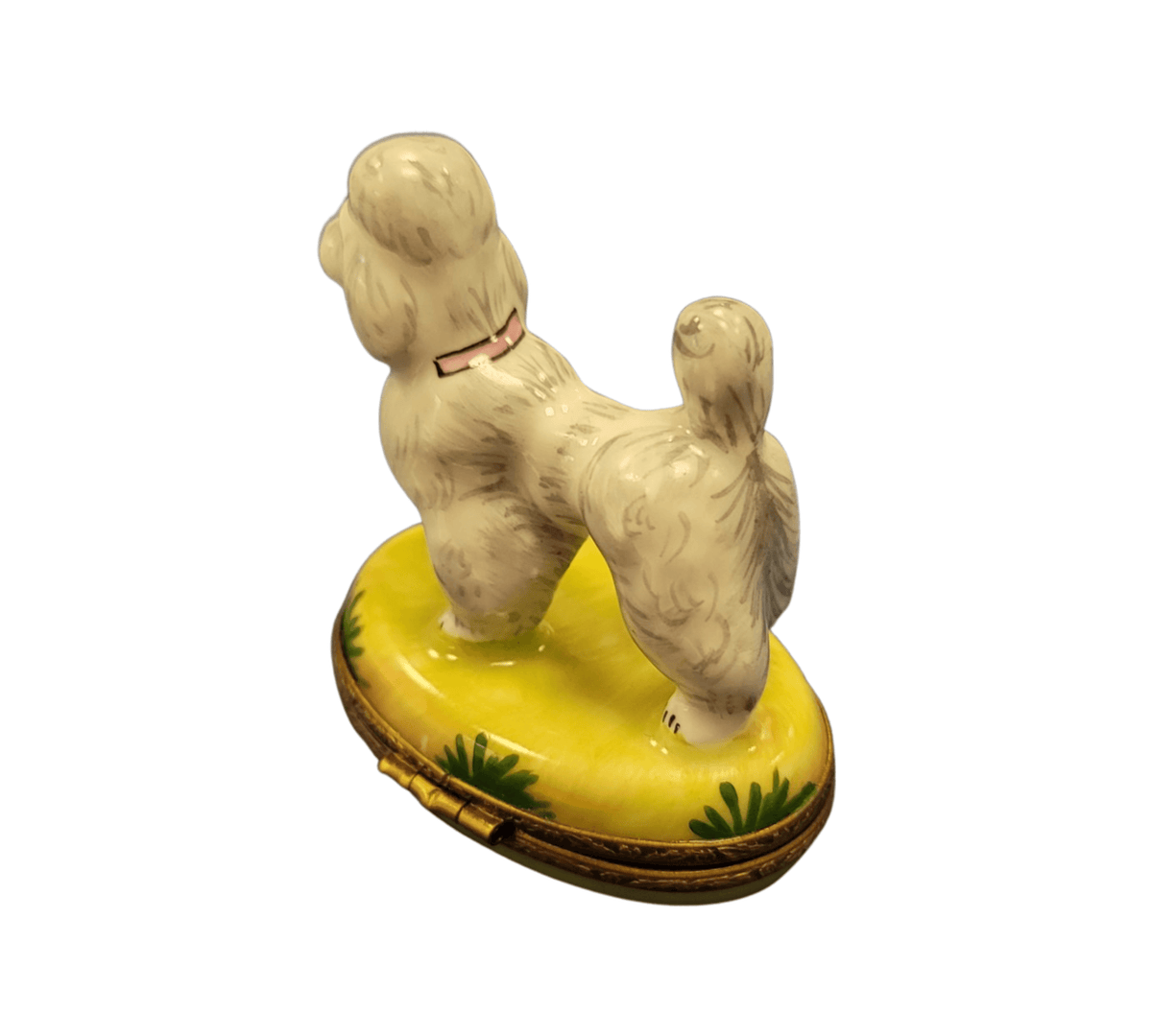 White Poodle Yellow Base Figurine, view 6