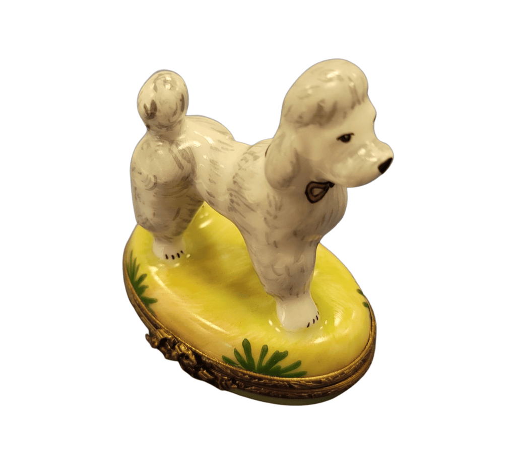 White Poodle Yellow Base Figurine, view 7