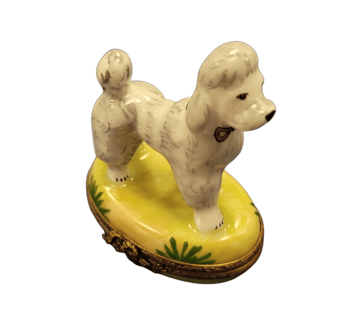 White Poodle Yellow Base Figurine, view 7
