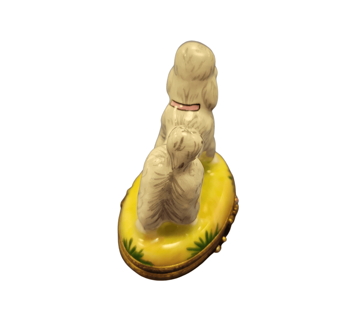 White Poodle Yellow Base Figurine, view 8