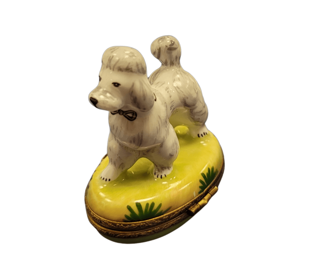 White Poodle Yellow Base Figurine, view 9