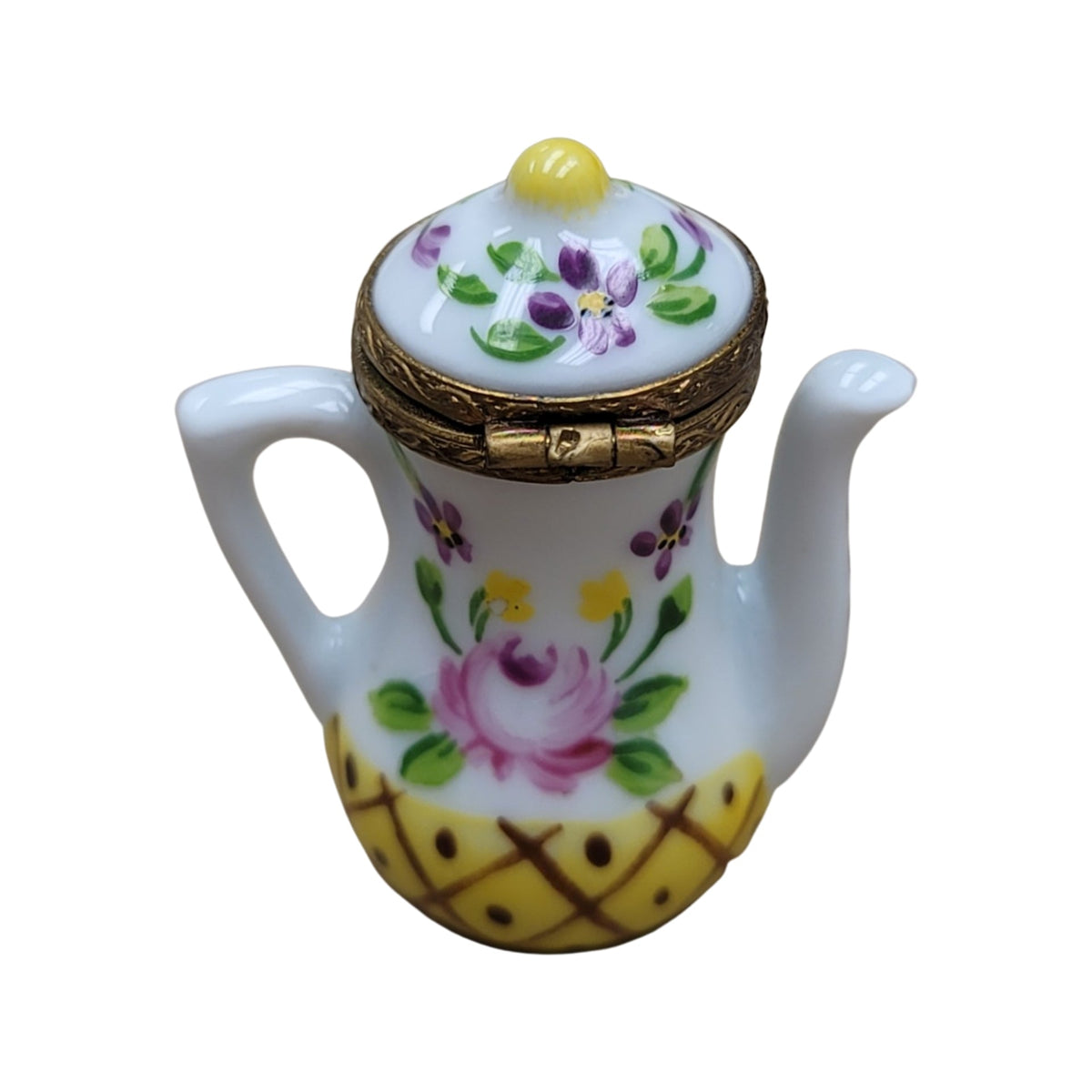 White Yellow Teapot Limoges Box, view 3