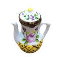 White Yellow Teapot Limoges Box, a hand-painted Limoges porcelain gift