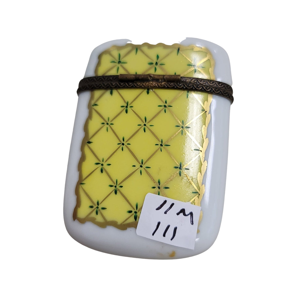 Yellow Tall Oval Pill Limoges Box, view 4