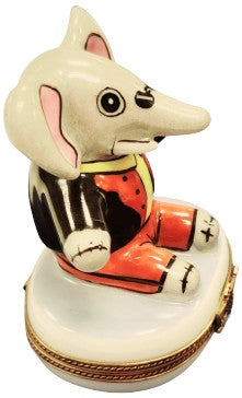Elephant in Tuxedo Limoges Box Figurine, view 3