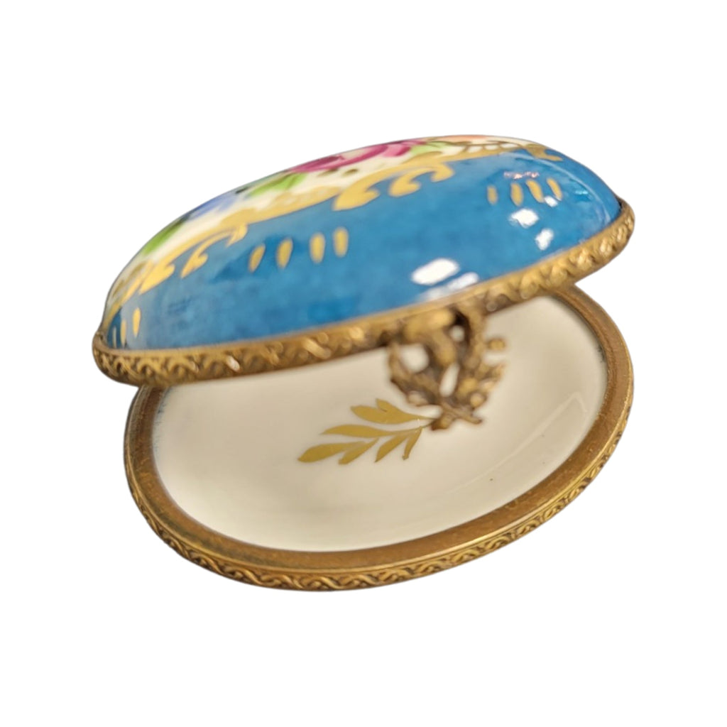 Blue Oval in Limoges Porcelain, view 2