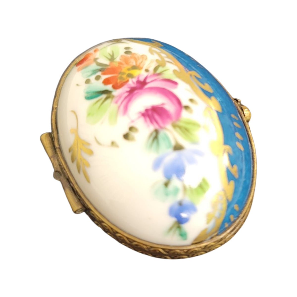 Blue Oval in Limoges Porcelain, view 3