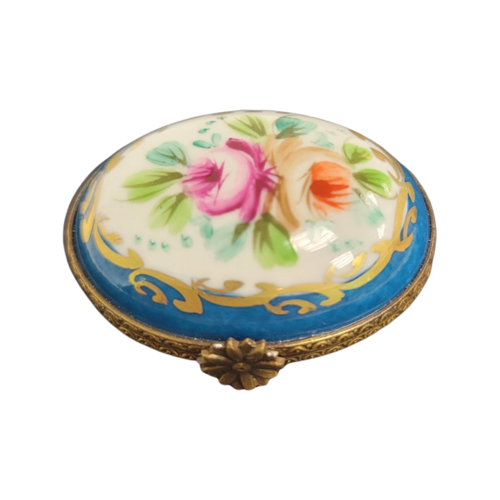 Blue Oval in Limoges Porcelain, a hand-painted Limoges porcelain gift