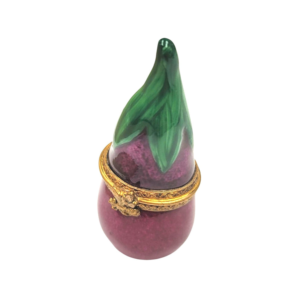 Exquisite Eggplant Limoges Box for Collectors, a hand-painted Limoges porcelain gift