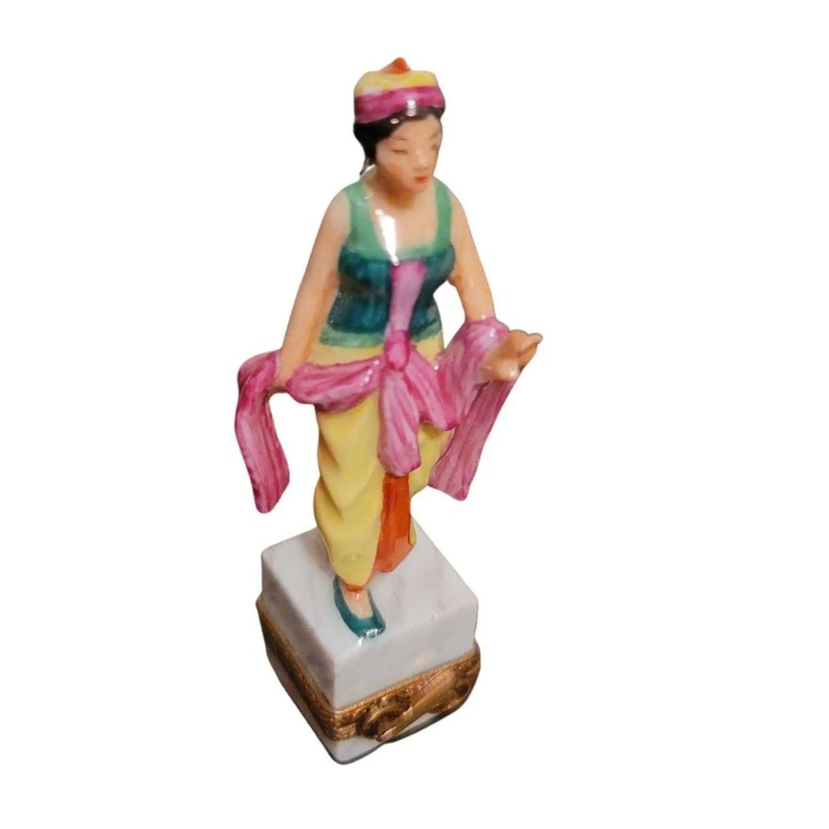 Limoges Boutique presents the Small Woman Gypsy Girl, a genuine Limoges box painted by hand in France