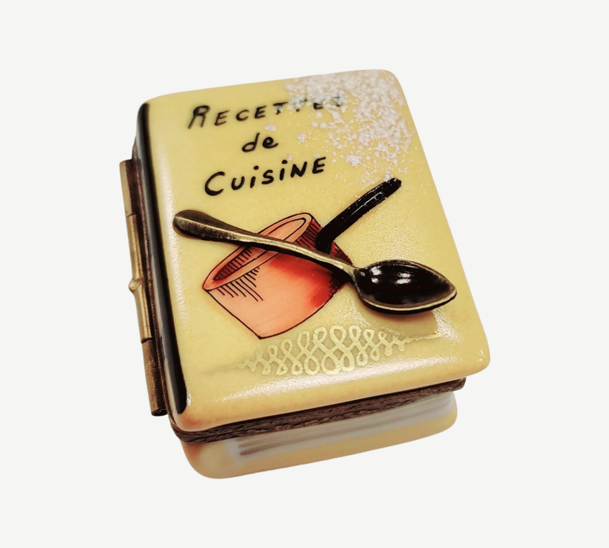 Recipe Book Recettes de Cuisine Cookbook Limoges Box, a hand-painted Limoges porcelain gift
