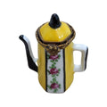 Yellow Teapot Limoges Box Figurine, a hand-painted Limoges porcelain gift