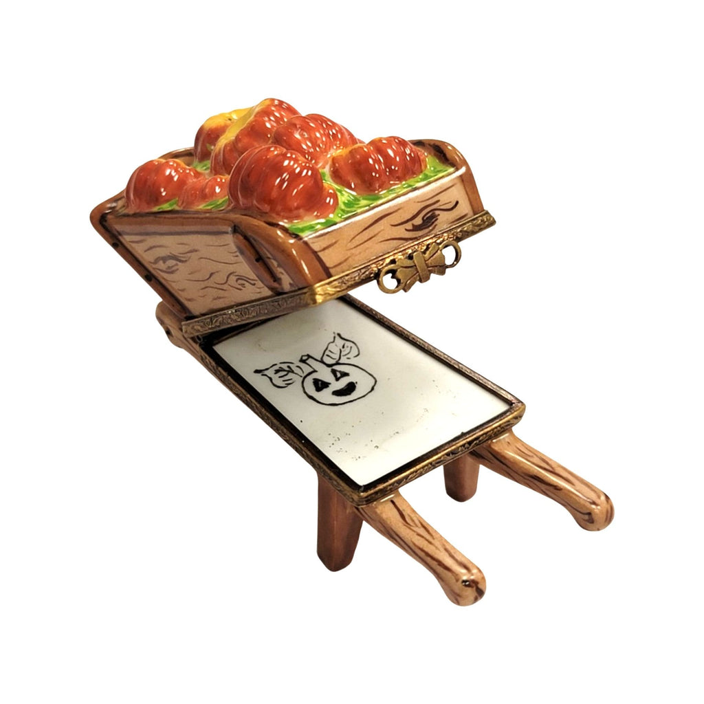 Fall Wheelbarrow w Pumpkins Thanksgiving Limoges Box, view 2
