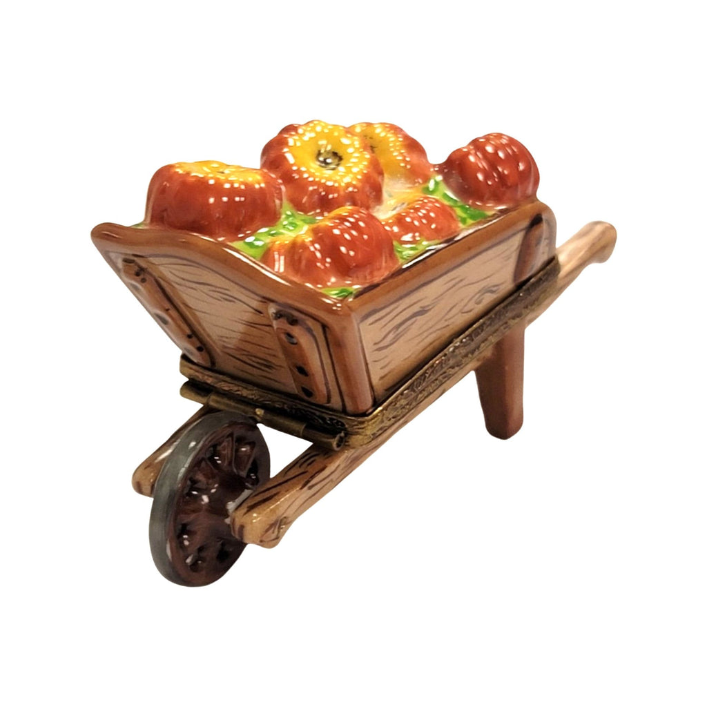 Fall Wheelbarrow w Pumpkins Thanksgiving Limoges Box, view 6