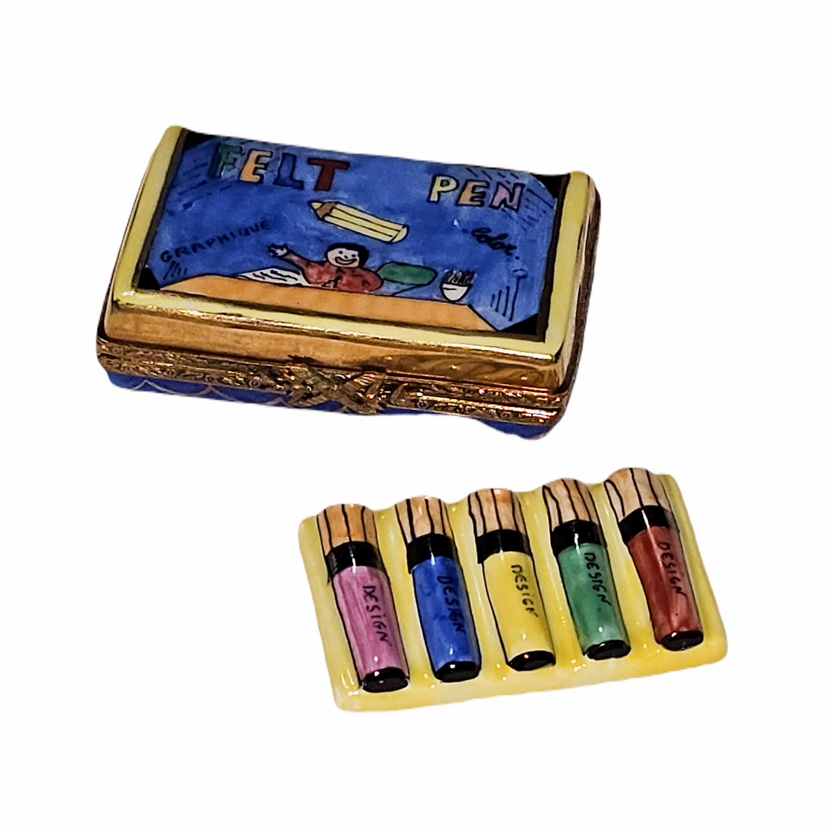 Felt Paint Pens Limoges Box Figurine Gift, view 3