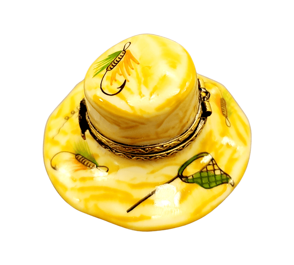 Fine art lovers will admire this Fisherman Hat Fishing Limoges box