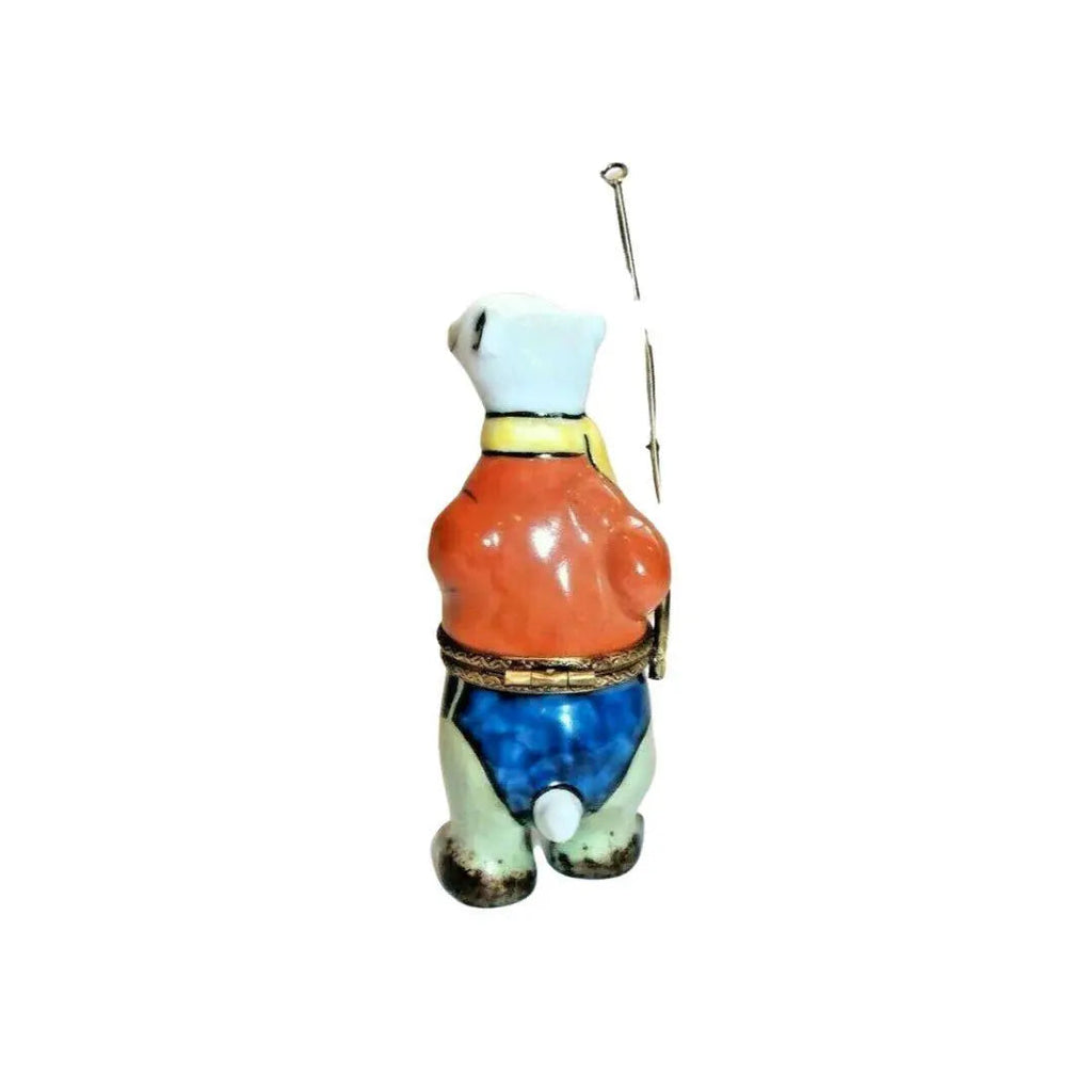 Fishing Polar Bear Fisherman Limoges Box Figurine Gift, view 3