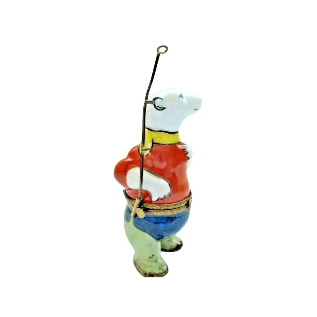 The Fishing Polar Bear Fisherman, a Limoges keepsake with true French charm