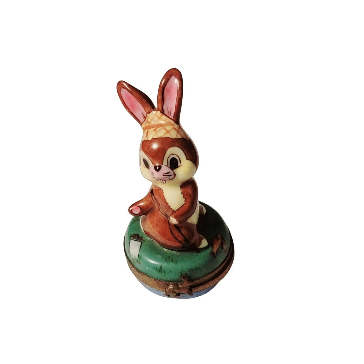 Gift idea for someone who loves France: Fishing Rabbit Bunny Limoges box