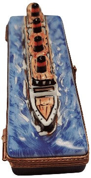 Fine French craftsmanship on the Floating Titanic 3.5 Limoges box, painted by hand