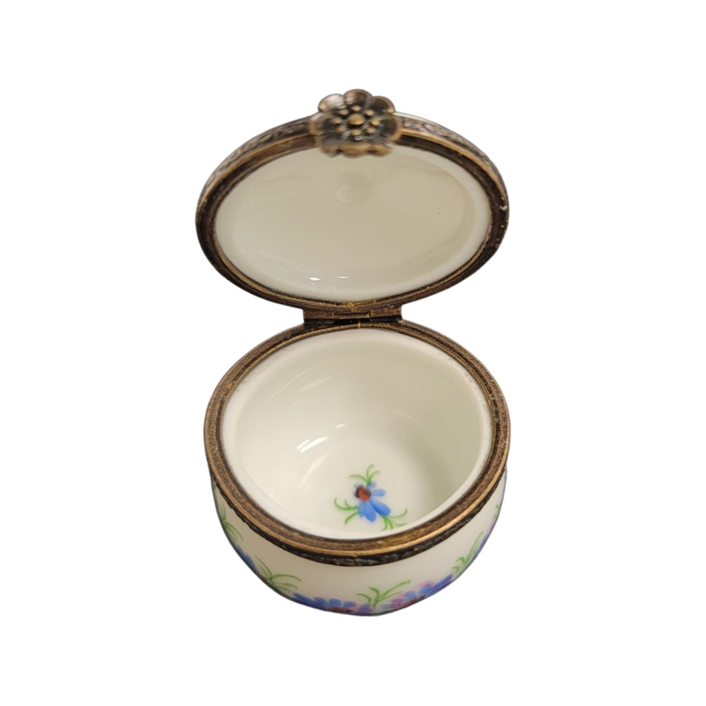 Round Pill Floral Limoges Box for Collectors & Gift, view 2