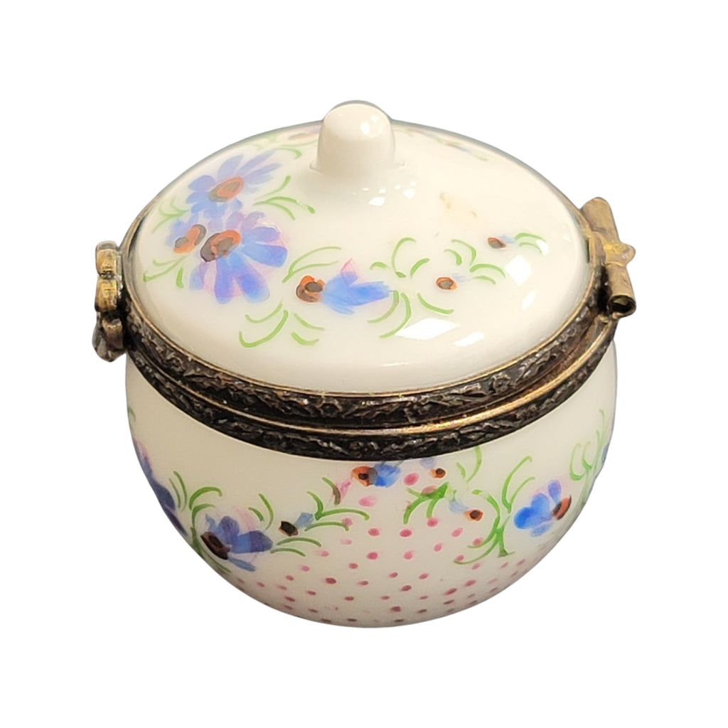 Round Pill Floral Limoges Box for Collectors & Gift, view 6