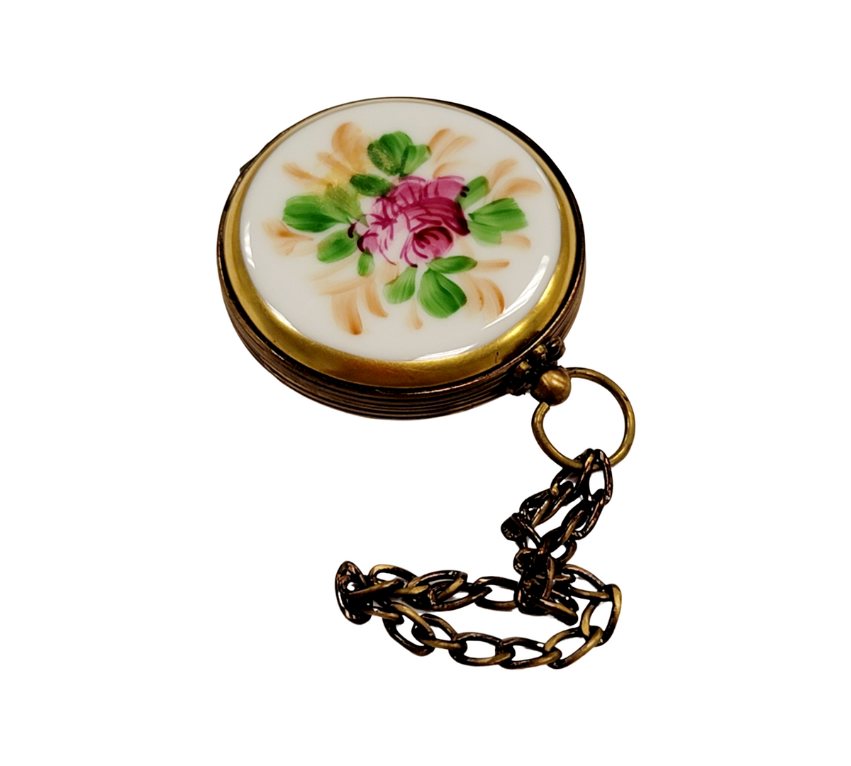 Pocket Watch Flower Porcelain Limoges Box, view 2