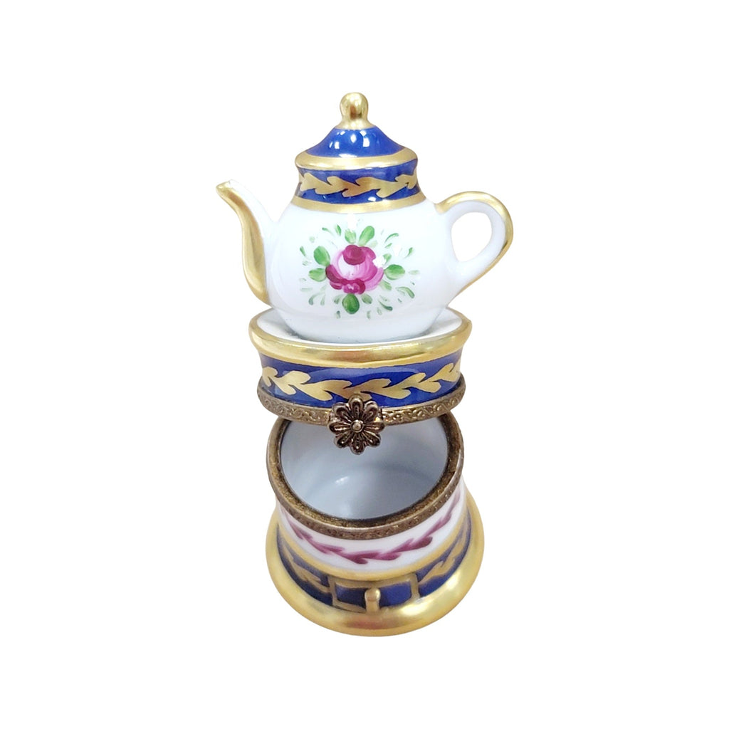 Flower Teapot Coffee Pot Limoges Box Figurine France, view 2