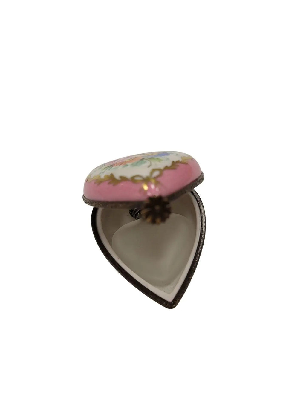 Artisan-painted Flowered Egg Oval Picture Frame Limoges box from France, a cherished collectible