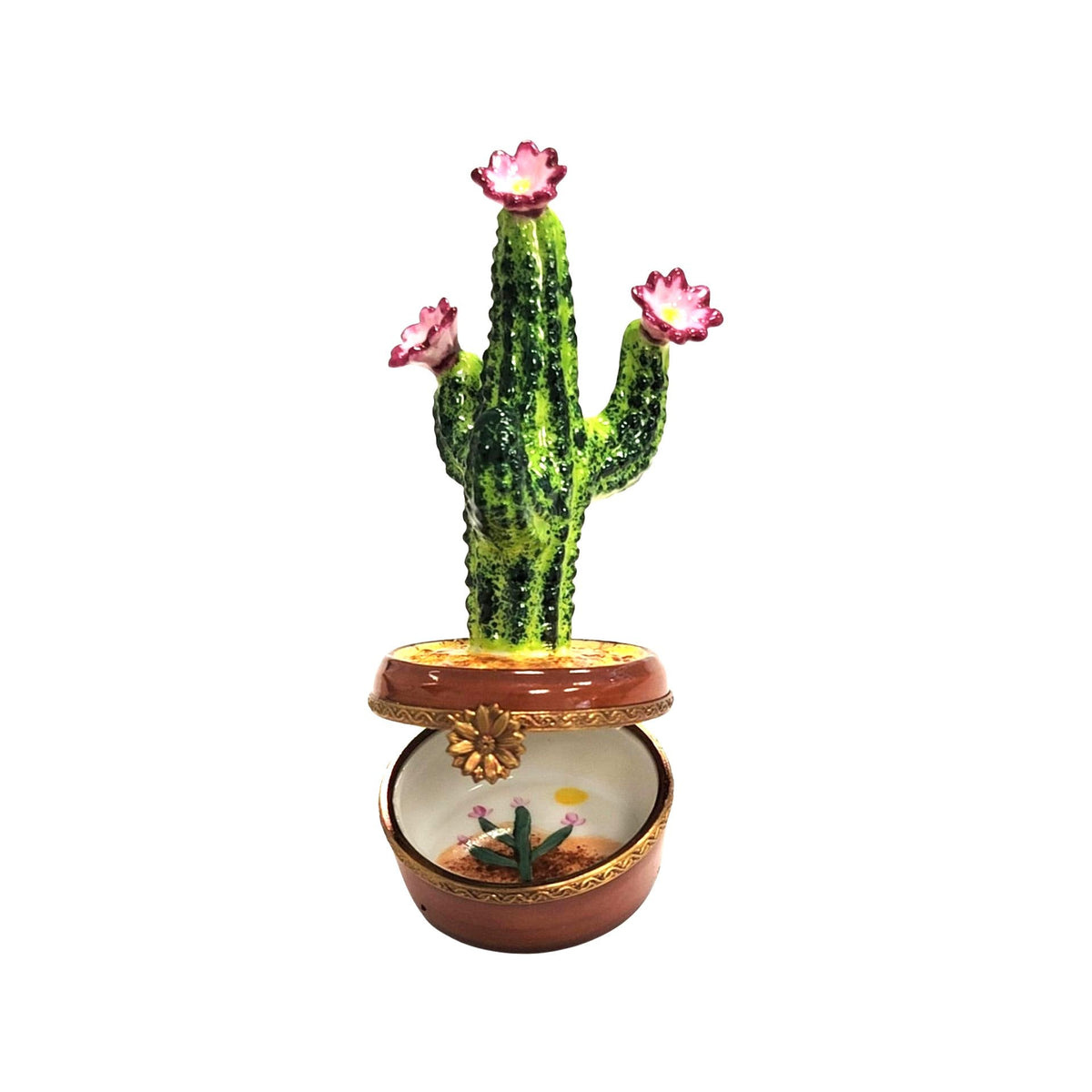 Cactus Flowering in Pot Limoges Box, view 2
