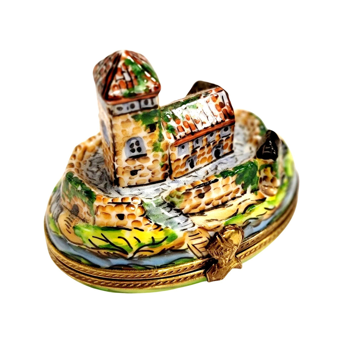 Fortified Castle Limoges Box for Collectors, a hand-painted Limoges porcelain gift