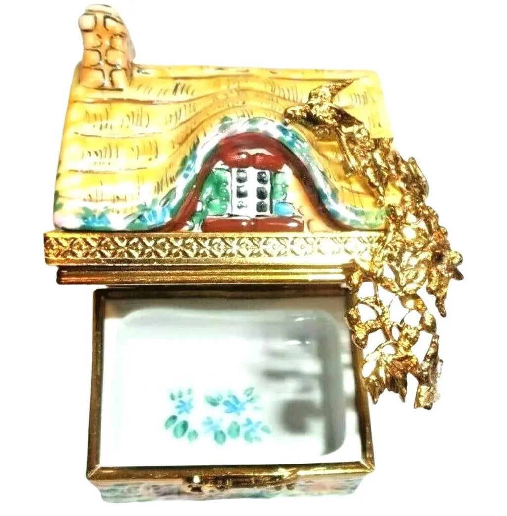 French Country Home Yellow Cottage Limoges Box for Collectors, view 2