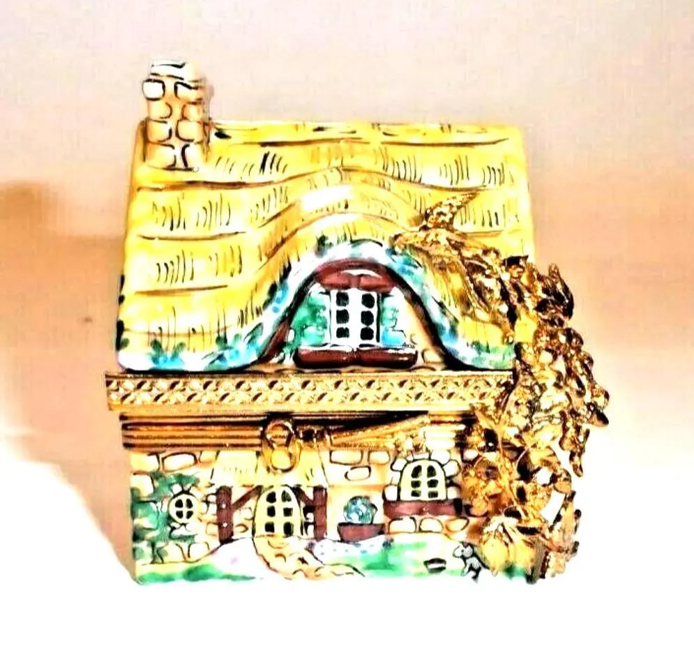 French Country Home Yellow Cottage Limoges Box for Collectors, view 4