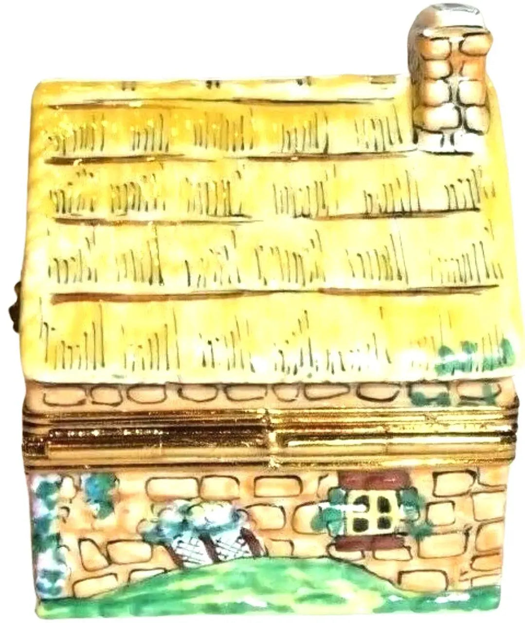 French Country Home Yellow Cottage Limoges Box for Collectors, view 6