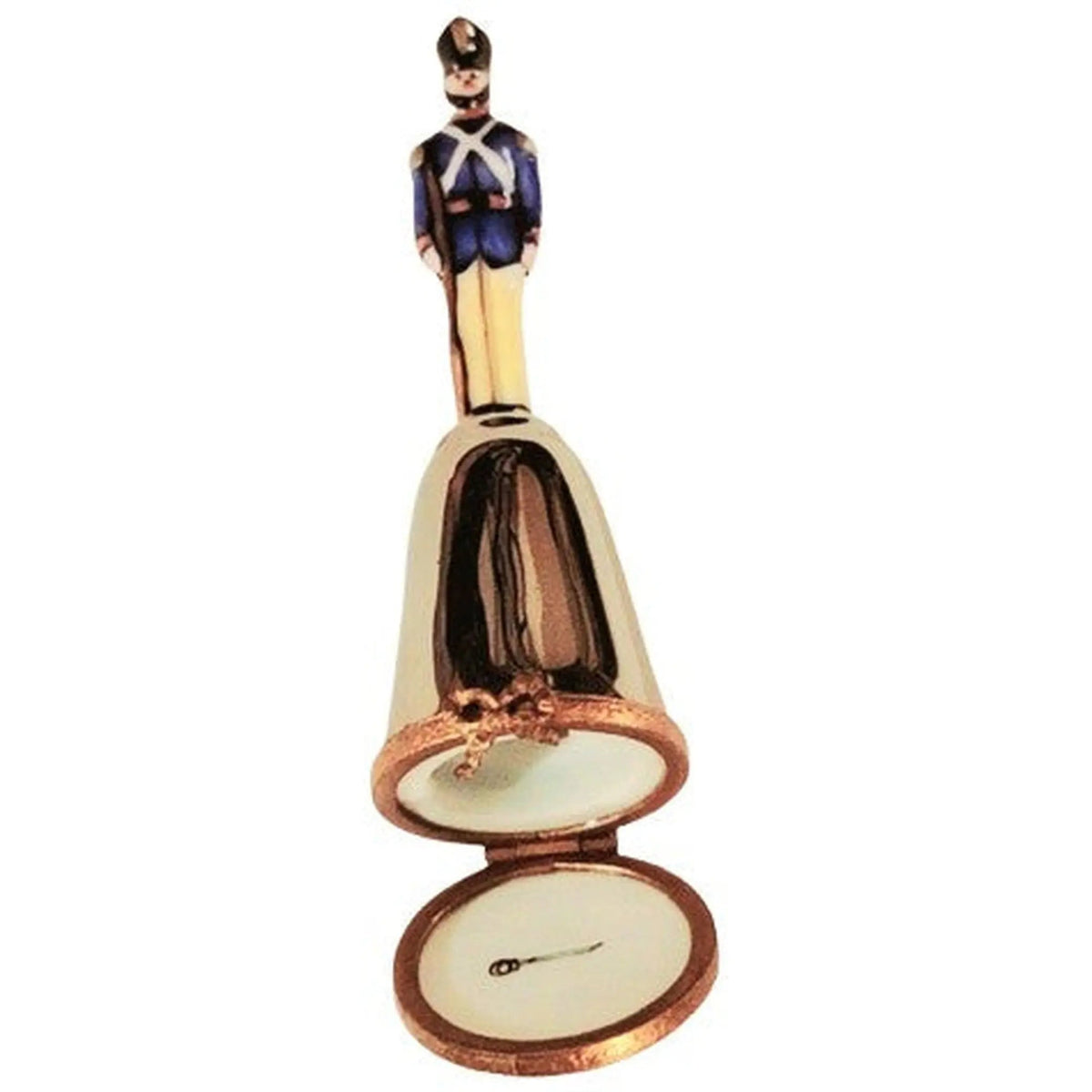 Hand-painted Guard Soldier on Bell Limoges box, French artistry for lovers of fine art