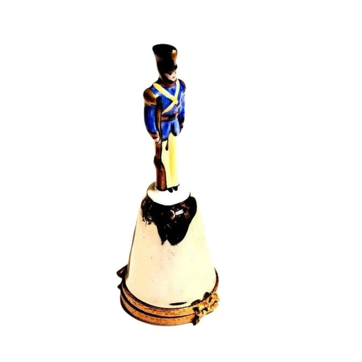 Collectible Guard Soldier on Bell Limoges box with artisan brushwork