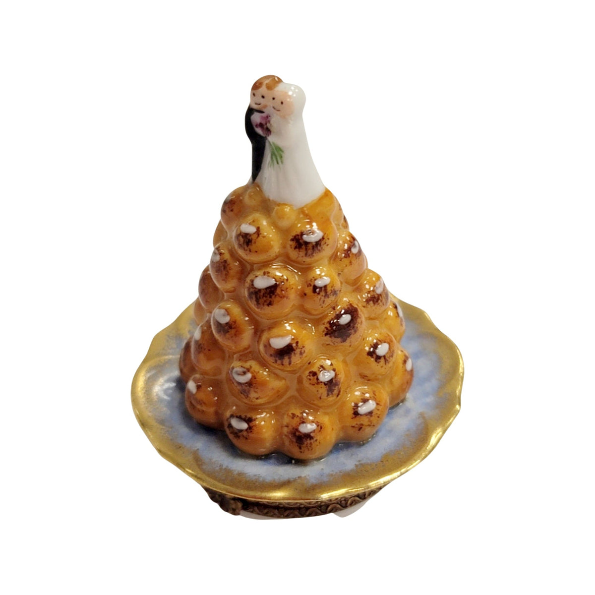 Collectible Croquembouche Pastry Cake Limoges box with artisan brushwork