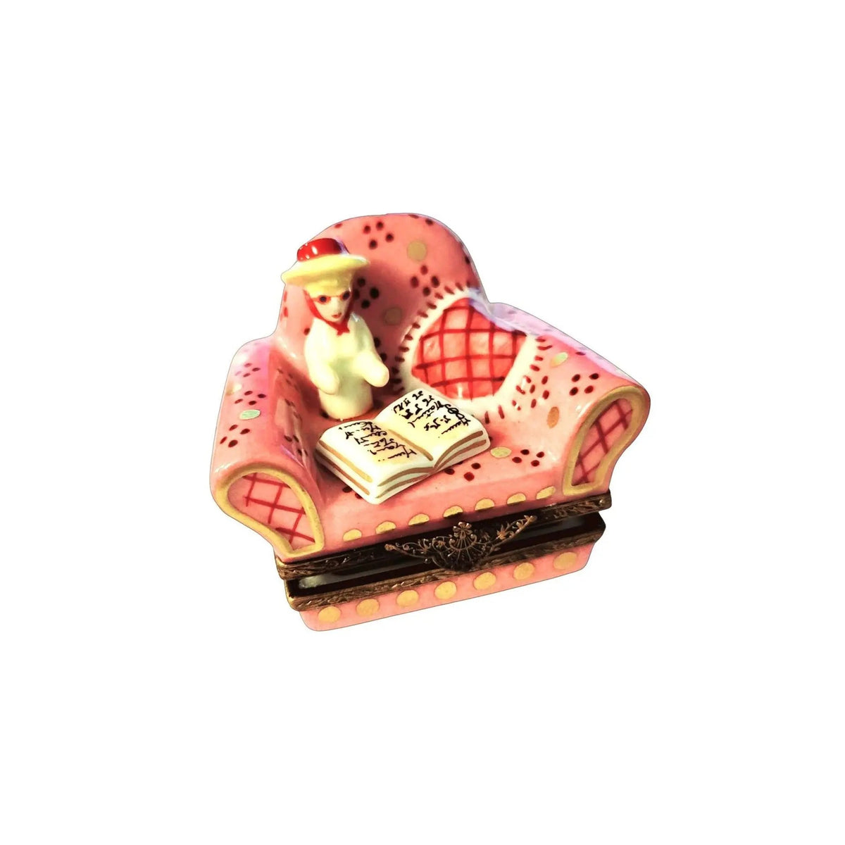 French Woman in Big Pink Chair No. 1 of 750 Limoges Box, view 13