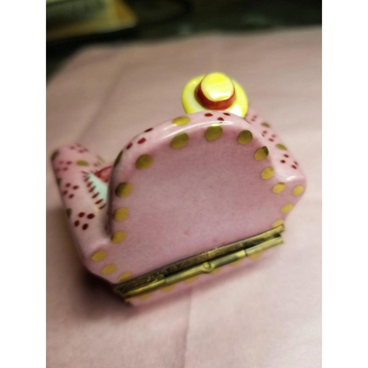 Gift idea for someone who loves France: Woman in Big Pink Chair No. 1 of 750 Limoges box